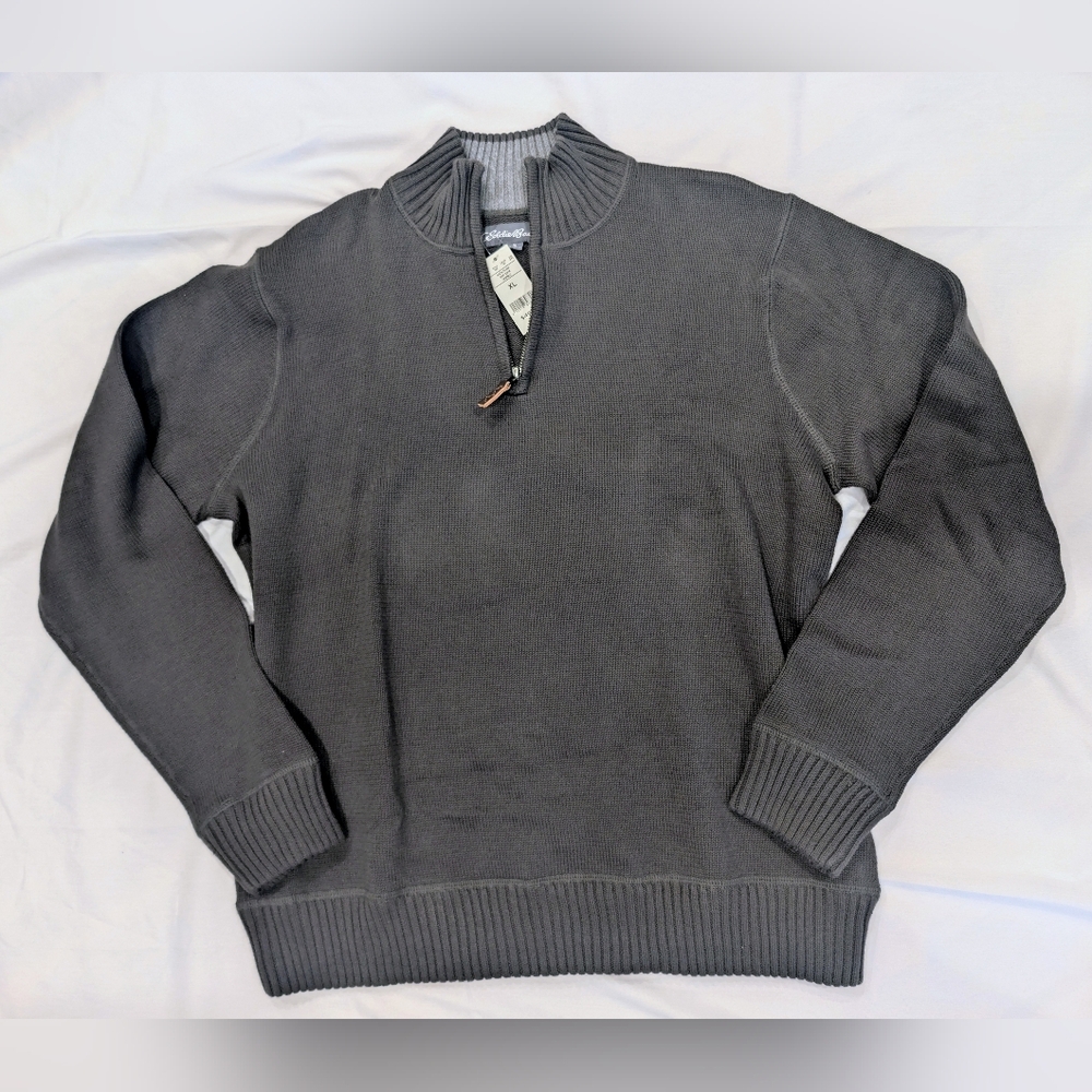 NWT Eddie Bauer Men's Quarter Zip Sweater Size XL